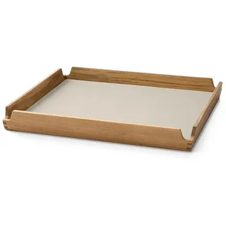 LIND DNA Holzbrett Square S Airy aus Teakholz / Einlage Nupo - Oyster White/Teak
