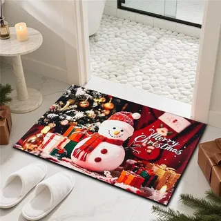 Antirutsch-fußmatte Weihnachten, 60x40 Cm, Bodenmatte, Weihnachts-badematte, Dekoration Für Badezimmer, Schlafzimmer, Küche, Wohnzim