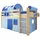 Classic 90 x 200 cm inkl. Vorhang Kiefer massiv natur hellblau-dunkelblau