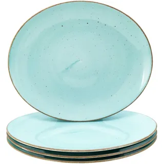 CreaTable Vintage Nature Aqua Steaktellerset 4-tlg. hellblau