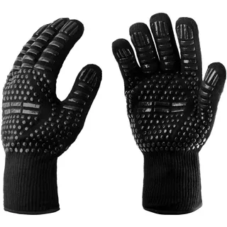 Grillhandschuhe Hitzebeständige bis zu 800° C Ofenhandschuh Kochhandschuhe Backhandschuhe für BBQ Kochen Backen PRECORN