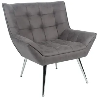 Happy Home Ohrensessel HWP65-GRA 80 x 100 x 80 cm Grau mit Kissen