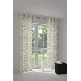 Vorhang ADAM "Scribble", weiß (naturweiß, schwarz), B:145cm H:245cm, Jacquard, Baumwolle (Bio-Baumwolle), Leinen, Gardinen, aus Leinen und Bio-Baumwolle