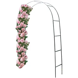 Mojawo Witterungsbeständiger Rosenbogen Grün 240x140x36cm aus pulverbeschichtetem Metall Pergola Rankhilfe Rankgitter Torbogen