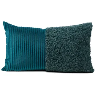 Gözze Zierkissen GÖZZE Kissen ANORA petrol BHT 50x8x30 cm türkis Dekokissen blau