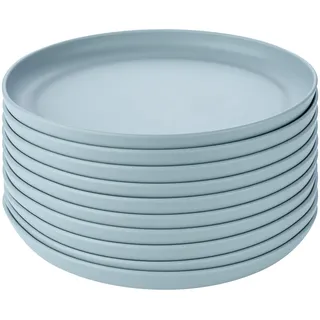 GRÄWE Linea Frühstücksteller-Set 10-tlg, Kunststoff, Ø 18 cm, hellblau matt | Leicht und robust, stapelbar, für Frühstück, Kuchen und Desserts, mikrowellengeeignet, spülmaschinengeeignet bis 50 °C