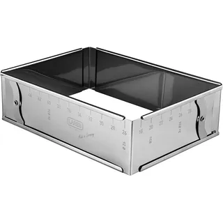 LARES Backform/Backrahmen eckig, mit Klemmung zum fixieren - Höhe: 7,5cm aus rostfreiem Edelstahl - verstellbare Größe - Made in Germany