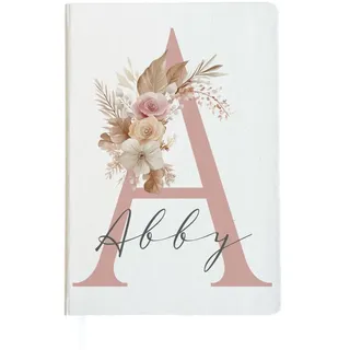 Manufaktur Liebevoll | Notizbuch mit Namen Tagebuch Frauen Notizbuch personalisiert Hardcover Notizbuch A5 Journal Notebook Liniert Geschenk Damen mit Gravur Rosa Buchstabe