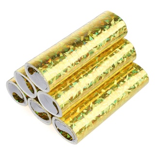 Luftschlangen "Gold Glitzer Metallic" 6er Pack