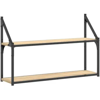 vidaXL Wandregal 2 Fächer 80 x 21 x 51 cm Braun
