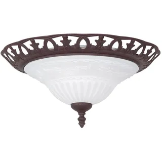 TRIO Leuchten LED Deckenleuchte, Dimmfunktion, LED wechselbar, Warmweiß, Landhaus-stil Deckenlampe braun