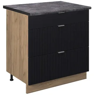 Vicco Schubladenschrank Fame-Line 80 x 82 x 60 cm Schwarz