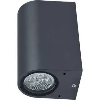 Heitronic Wandleuchte Ambos Aluminium rund 2-flammig GU10 230V IP44 anthrazit