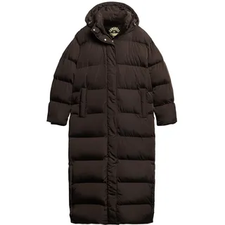 Superdry Damen Maxi-Steppmantel mit Kapuze Kaffeebohnenbraun 38 - 38