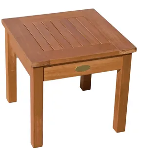 Spetebo Gartentisch Eukalyptus Beistelltisch im Teak Look - 40 cm (Packung, 1-St., Gartentisch klein), kleiner Gartentisch aus Massivholz braun