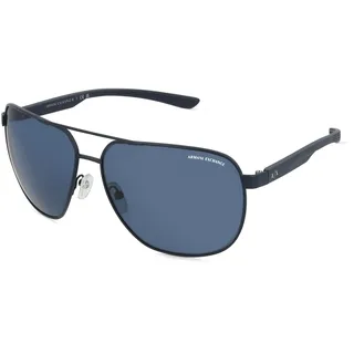 Armani Exchange AX2047S Herren-Sonnenbrille Vollrand Rund Metall-Gestell, blau