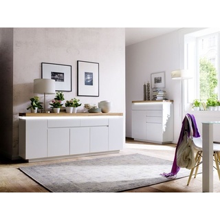 MCA furniture Romina Sideboard mit 5 Türen und 2 Schubkästen, weiß + Eiche