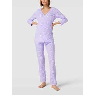 Umstands-Pyjama mit 3/4-Arm und Stillfunktion, Lila, 40-42