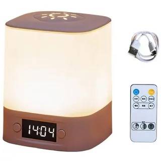 Luckice LED Nachttischlampe LED Nachtlicht,Touch-Lampe,Tisch-Nachttischlampen,Schlafzimmer Lampe, Soft Light Touch Tischlampe für Augenschutz, Die LED kann nicht ausgetauscht werden., Stufenloses Dimmen,Dreifarbig einstellbar, mit Touch-Sensor, Mit Fernbedienung, Mit Uhranzeige weiß