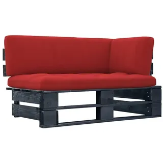 vidaXL Garten-Ecksofa aus Paletten schwarz