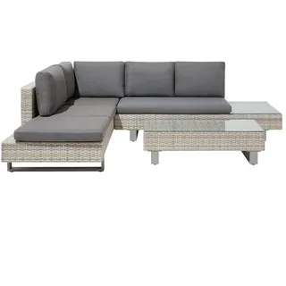 Beliani Rattan Lounge-Set hellbraun