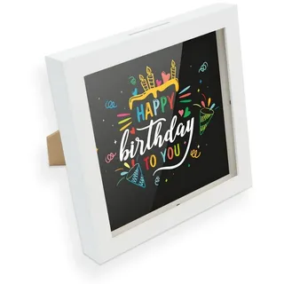 itenga Spardose itenga Bilderrahmen Spardose Happy Birthday to you (Motiv 4) - Einlege