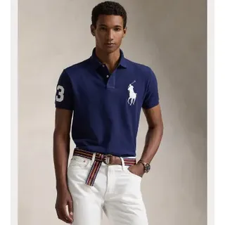 Polo Ralph Lauren für Herren. 710688969004 Mesh-Poloshirt Logo navy (M), Lässig, Baumwolle, Kurzarm, Marine