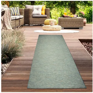 Carpetia Teppich Teppich Innenbereich und Außenbereich beidseitig nutzbar Blau Beige, rechteckig, Höhe: 5 mm, beidseitig nutzbar beige|blau 67 cm x 180 cm x 5 mm