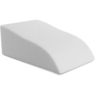 eloneo Beinhochlagerungskissen aus Memory Foam, Beinkissen zur Entlastung, Lagerungskissen mit abnehmbaren Bezug, 62x40x24cm, weiß