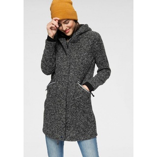 POLARINO Strickmantel atmungsaktiv und wärmeisolierend. Strickoptik außen, Fleece innen. schwarz 38