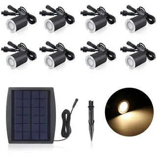 Lixada 8er Set LED Lampen 0.2W Mini Treppen Einbaustrahler IP65 Wasserdicht Außen Lampe Boden Einbauleuchten für Küche, Treppe, Schrank, Flur (Warmweiß, 120°)