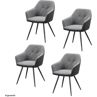 Hti-Living Esszimmerstuhl Joschka Polyester grau 4er Set