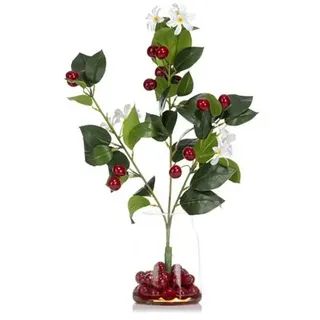 LUMIDA Flora künstl. Arrangement Frucht-Stiele in Glasvase Höhe ca. 55cm
