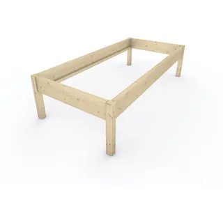 TUGA-Holztech Massivholzbett Holzbett Naturholzbett 100 x 220 cm 58 cm Bettgestell ohne Kopfteil, Br 70 80 90 100 120 140 160 180 200 Lg 200 220 H=38/48/58 cm 100 cm x 220 cm x 58 cm
