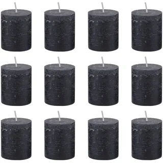Butlers Stumpenkerze, Schwarz, Paraffin, 7x8x7 cm, Dekoration, Kerzen & Zubehör