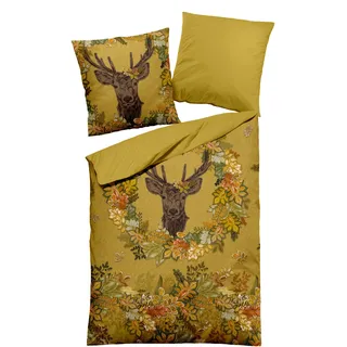 Bettwäsche HIRSCH Satin (BL 135x200 cm) - gelb - BL 135x200 cm