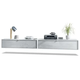 Vladon Lana Lowboard 120 x 29 x 37 cm Weiß matt/MDF