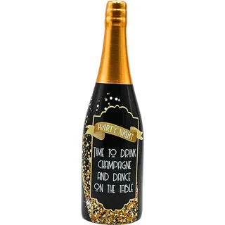 XL Keramik Spardose als Champagnerflasche - Geburtstagsspardose - Sektspardose - Saving-Box, Größe Ø 9 cm x H 30 cm