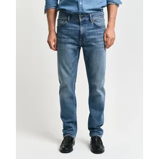 GANT Regular Fit Jeans Mid Blue Worn In 32 32