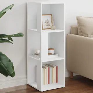 JHQHSM Eckregal, Eckschrank Lagerschrank Beistellschrank Bücherregal Schrank Sideboard Eckregal Wand Geeignet für Wohnzimmer Arbeitszimmer Büro Schlafzimmer Weiß 33x33x100 cm Holzwerkstoff