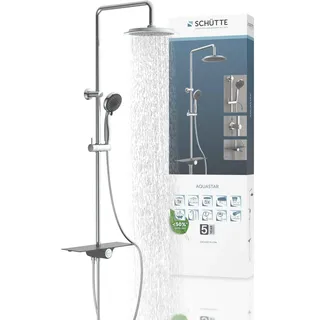Schütte Aquastar Duschset Regendusche mit Ablage Chrom/Anthrazit 60501