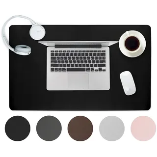 Sidorenko Schreibtischunterlage Mousepad 60x35cm - Büro Zubehör Desk Mat in Schwarz aus PULeder, rutschfeste Schreibtischunterlage Kinder, Schreibtisch Deko, Schreibtisch Unterlage und Tischunterlage