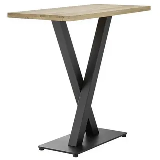 Stolkom Bartisch Duke 120 x 104 x 60 cm Eiche Massivholz geölt/Schwarz