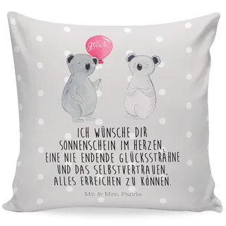 Mr. & Mrs. Panda Zierkissen Koala Luftballon - Geschenk, Koalabär, Kopfkissen, Sofakissen, Dekokissen, Party, Geburtstag, Kissenhülle 40x40, Kissen
