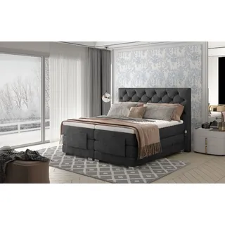 Clover Boxspringbett mit Motor 140 - 180 cm; Hellbraun (Samt), Liegefläche:140 x 200 cm