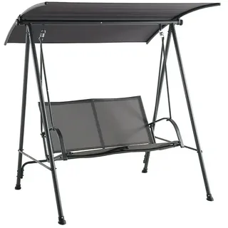 Sunfun Hollywoodschaukel  (B x T x H: 164 x 132,5 x 169 cm, Stahl, Anthrazit, Neigbar  (Dach))