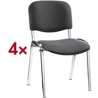 Nowy Styl 4er-Set Stapelstühle »ISO 4L« chromfarbenes Gestell grau, 48x45 cm