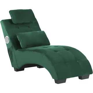 Beliani Chaiselongue Samtstoff 2-Sitzer Smaragdgrün
