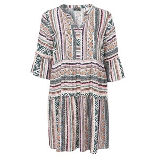 VIA APPIA DUE A-Linien-Kleid Locker-leichtes Sommerkleid mit Rüschen weiß 52