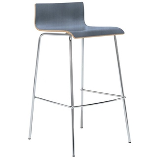 Mauser Sitzkultur Barhocker, mit Lehne, Designer Barstuhl für Kücheninsel, Bistrostuhl Blau H: 91cm blau